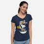 Froot Snoops-Womens-V-Neck-Tee-grevalra