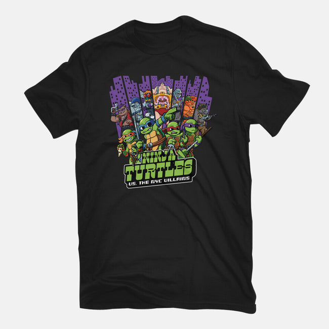 Ninja Turtles Vs The NYC Villains-Womens-Fitted-Tee-Jc Jows