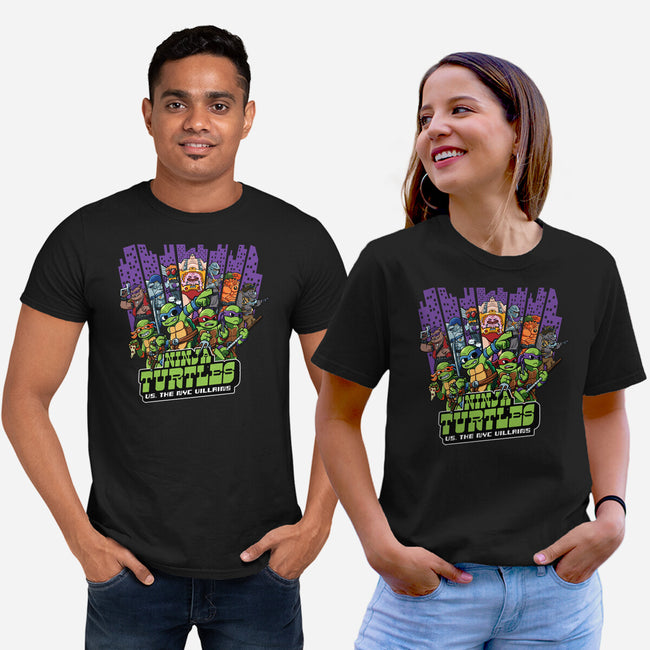 Ninja Turtles Vs The NYC Villains-Unisex-Basic-Tee-Jc Jows