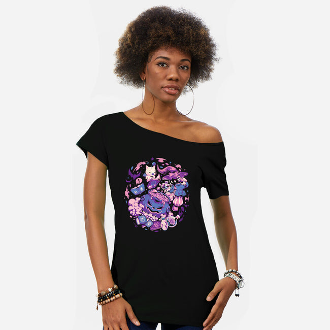 Mage Spell-Womens-Off Shoulder-Tee-eduely