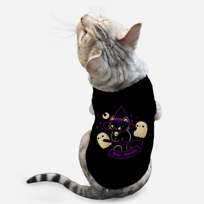 Witch Cat Stay Spooky-Cat-Basic-Pet Tank-xMorfina