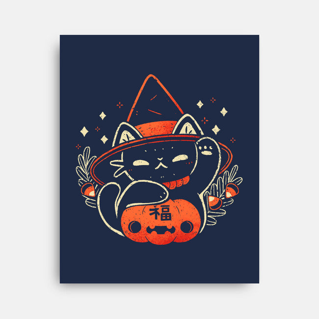 Halloween Maneki Neko-None-Stretched-Canvas-xMorfina