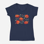 Cute Smiling Pumpkins-Womens-V-Neck-Tee-xMorfina