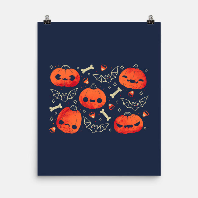 Cute Smiling Pumpkins-None-Matte-Poster-xMorfina