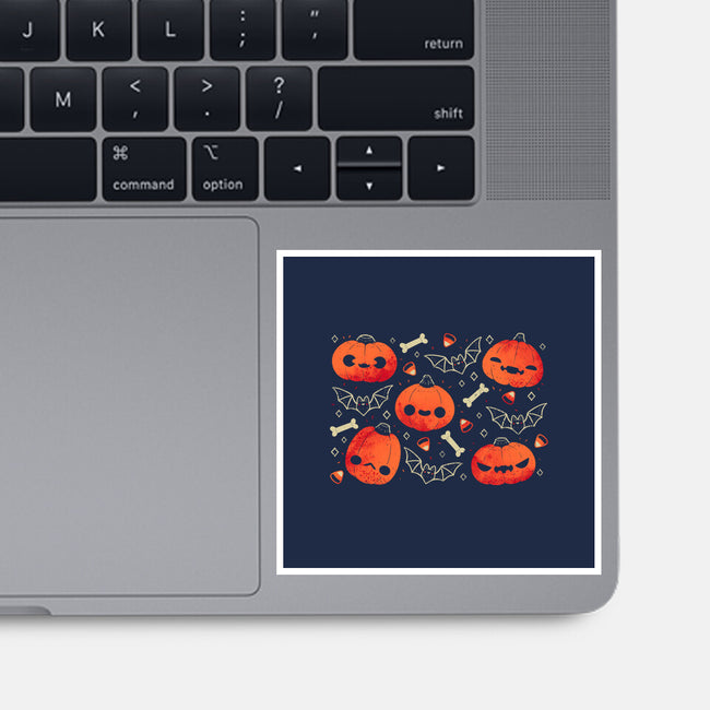 Cute Smiling Pumpkins-None-Glossy-Sticker-xMorfina