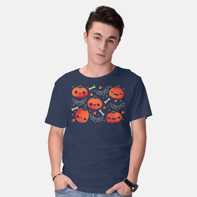 Cute Smiling Pumpkins-Mens-Basic-Tee-xMorfina