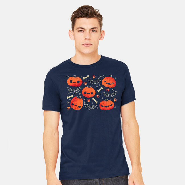 Cute Smiling Pumpkins-Mens-Heavyweight-Tee-xMorfina