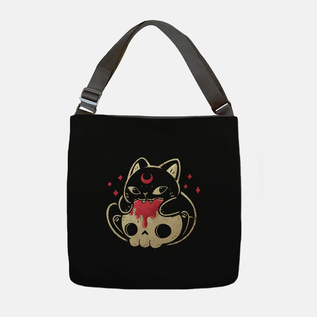 Creepy Black Cat-None-Adjustable Tote-Bag-xMorfina