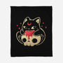 Creepy Black Cat-None-Fleece-Blanket-xMorfina