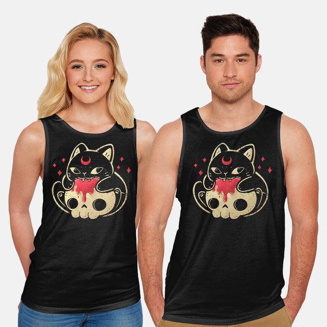 Creepy Black Cat-Unisex-Basic-Tank-xMorfina