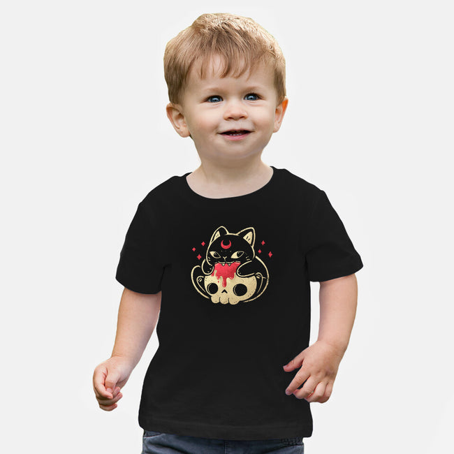 Creepy Black Cat-Baby-Basic-Tee-xMorfina