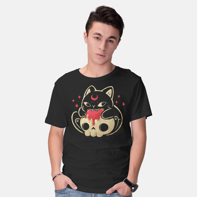 Creepy Black Cat-Mens-Basic-Tee-xMorfina