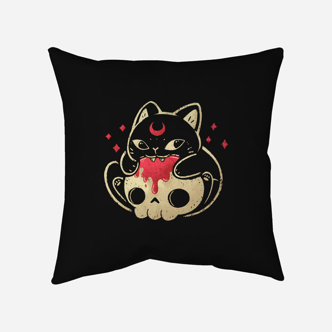 Creepy Black Cat-None-Removable Cover-Throw Pillow-xMorfina