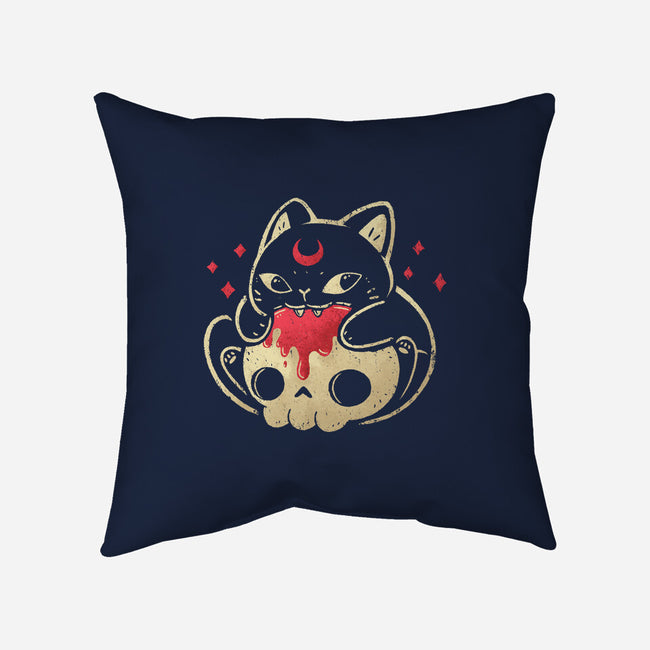 Creepy Black Cat-None-Removable Cover-Throw Pillow-xMorfina