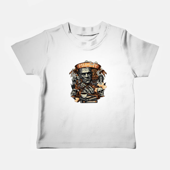 The Mummy Rises Again-Baby-Basic-Tee-glitchygorilla