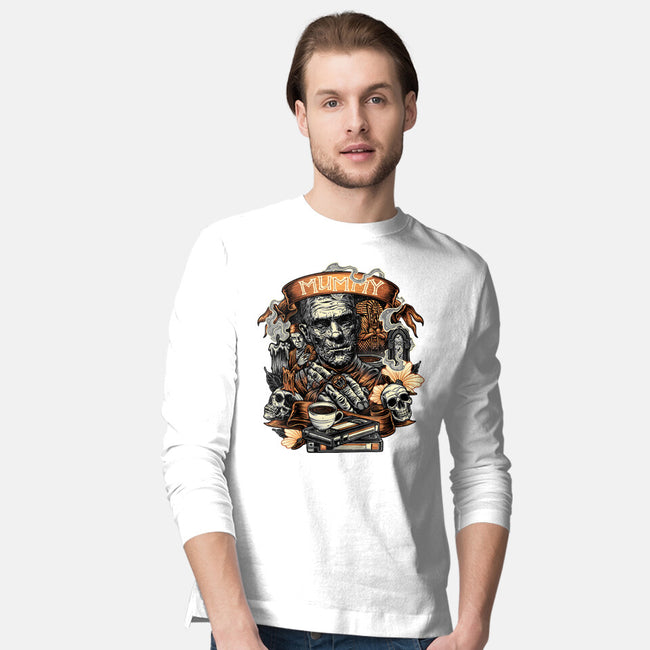 The Mummy Rises Again-Mens-Long Sleeved-Tee-glitchygorilla