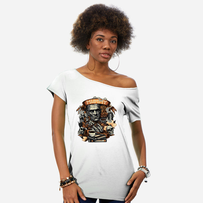 The Mummy Rises Again-Womens-Off Shoulder-Tee-glitchygorilla