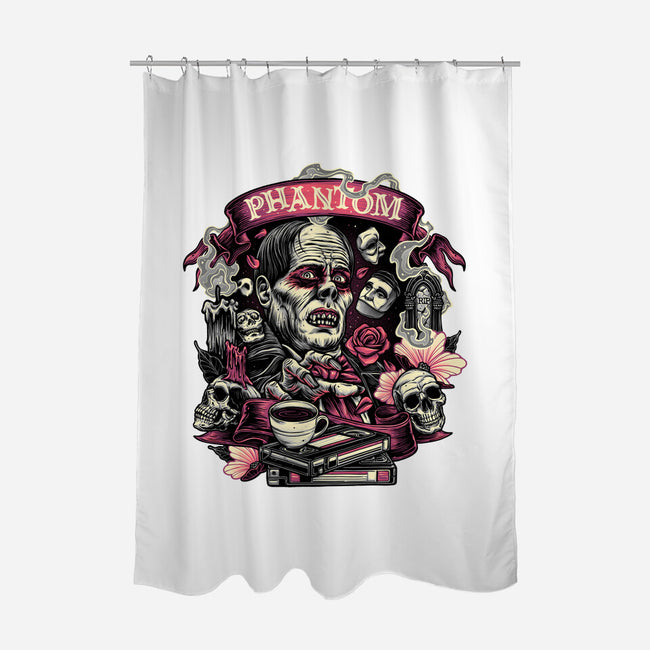 Many Faces Of The Phantom-None-Polyester-Shower Curtain-glitchygorilla