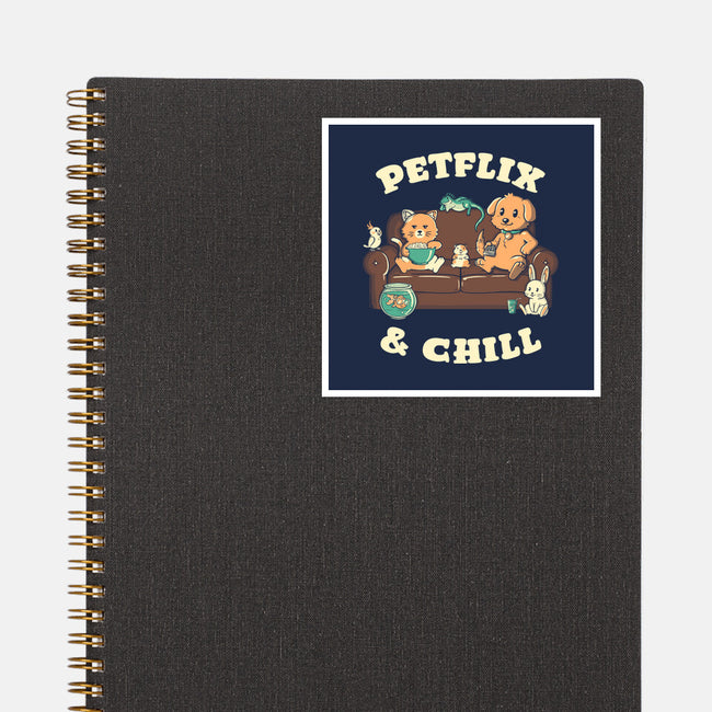 Petflix And Chill-None-Glossy-Sticker-koalastudio