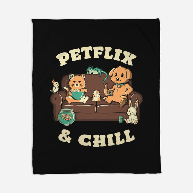 Petflix And Chill-None-Fleece-Blanket-koalastudio