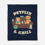 Petflix And Chill-None-Fleece-Blanket-koalastudio