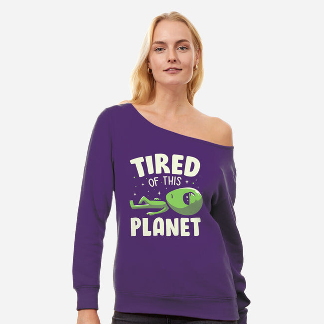 Tired Of This Planet-Womens-Off Shoulder-Sweatshirt-koalastudio