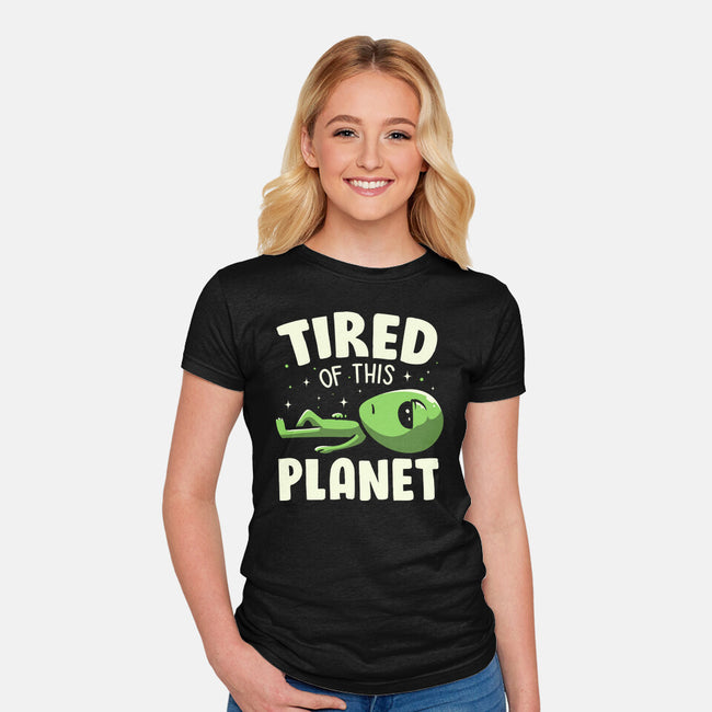 Tired Of This Planet-Womens-Fitted-Tee-koalastudio