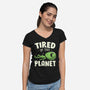 Tired Of This Planet-Womens-V-Neck-Tee-koalastudio