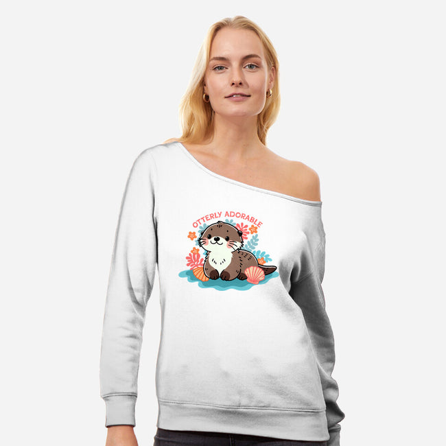 Otterly Adorable-Womens-Off Shoulder-Sweatshirt-fanfreak1