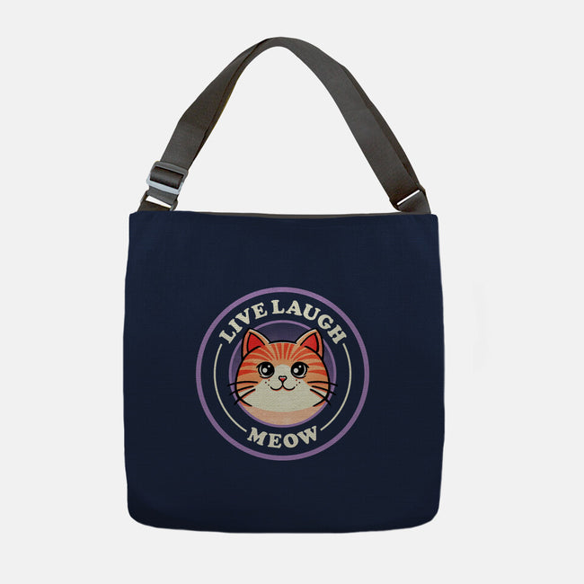 Live Laugh Meow-None-Adjustable Tote-Bag-fanfreak1