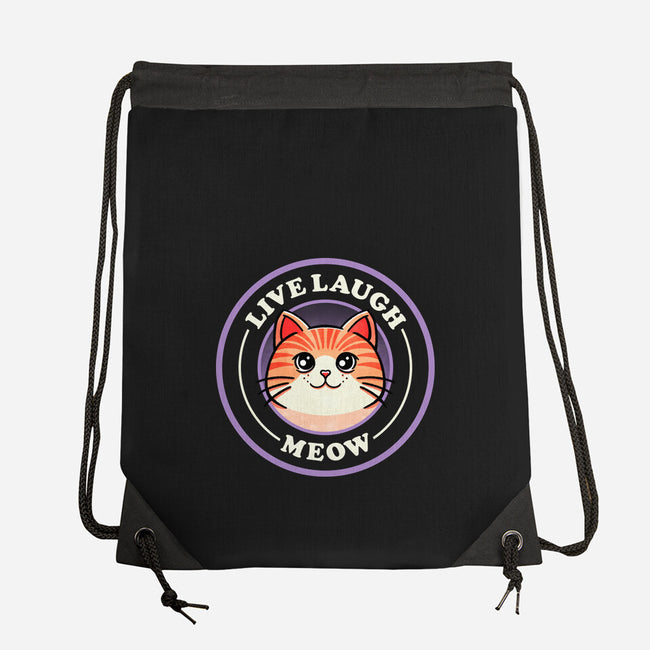 Live Laugh Meow-None-Drawstring-Bag-fanfreak1