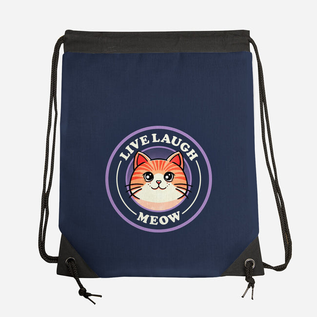 Live Laugh Meow-None-Drawstring-Bag-fanfreak1