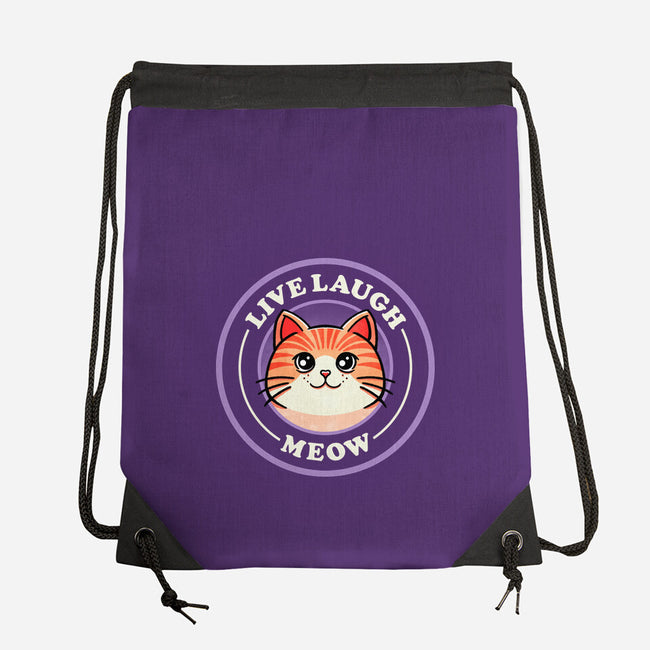 Live Laugh Meow-None-Drawstring-Bag-fanfreak1