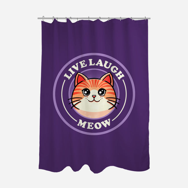 Live Laugh Meow-None-Polyester-Shower Curtain-fanfreak1