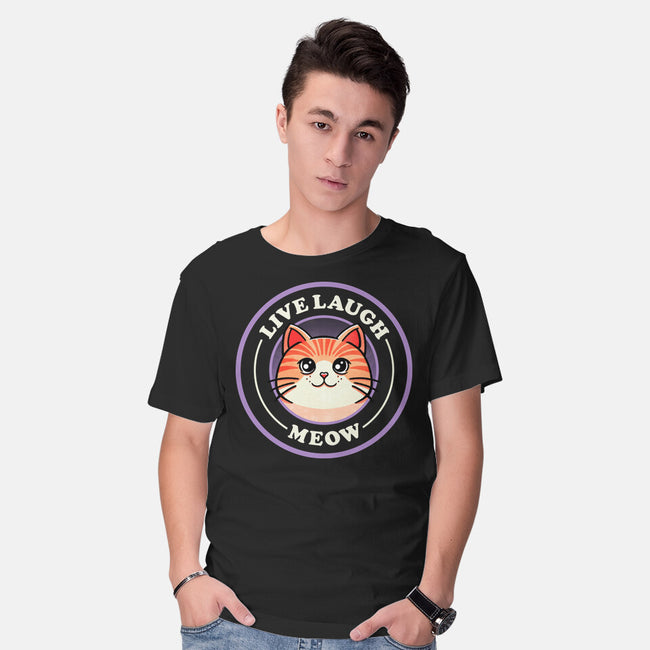 Live Laugh Meow-Mens-Basic-Tee-fanfreak1