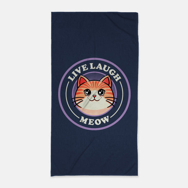 Live Laugh Meow-None-Beach-Towel-fanfreak1