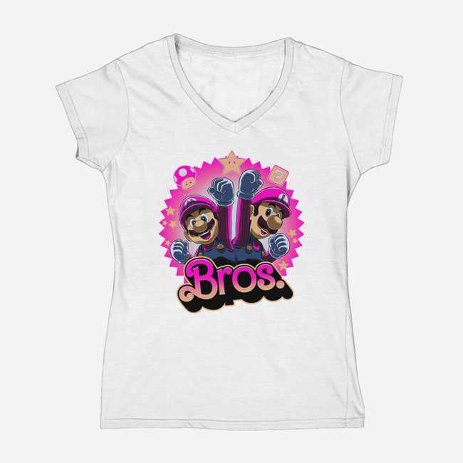 Bro Dolls-Womens-V-Neck-Tee-rmatix