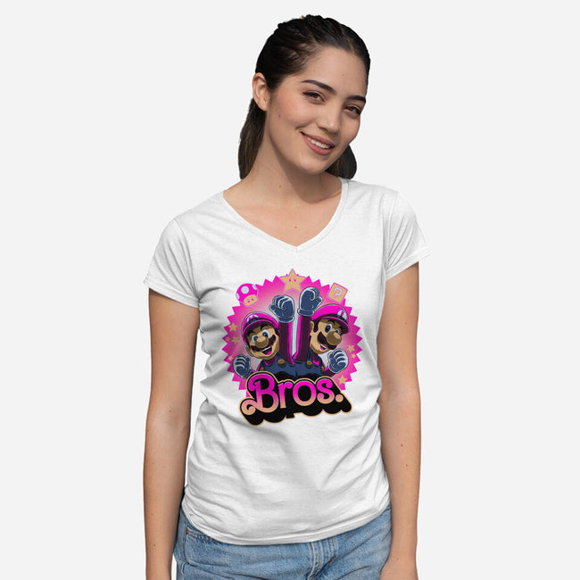 Bro Dolls-Womens-V-Neck-Tee-rmatix