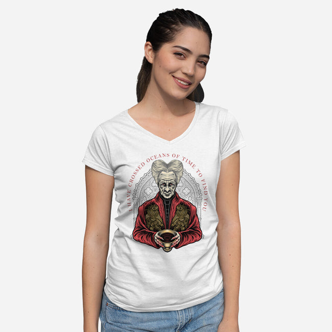 The Impaler-Womens-V-Neck-Tee-glitchygorilla