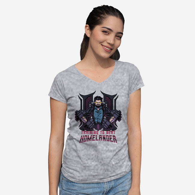 Diabolical Gym-Womens-V-Neck-Tee-Cattoc_C