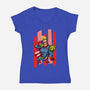 My New Hero-Womens-V-Neck-Tee-nickzzarto