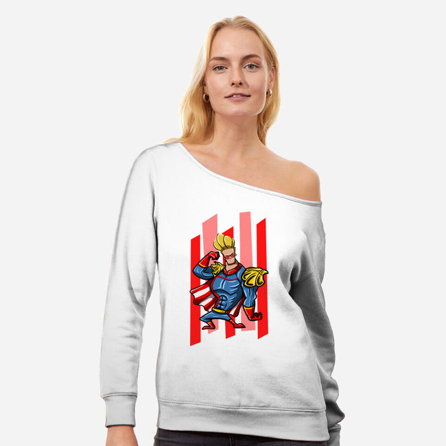 My New Hero-Womens-Off Shoulder-Sweatshirt-nickzzarto