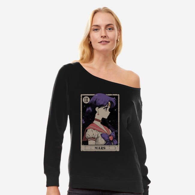 Mars Card-Womens-Off Shoulder-Sweatshirt-Hafaell