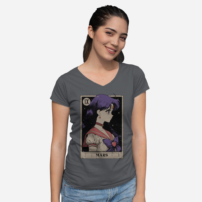 Mars Card-Womens-V-Neck-Tee-Hafaell