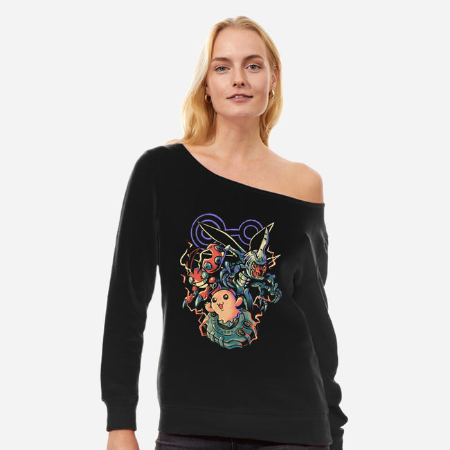 Digital Insect Evolution-Womens-Off Shoulder-Sweatshirt-Arigatees