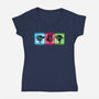 Super Sisters-Womens-V-Neck-Tee-nickzzarto