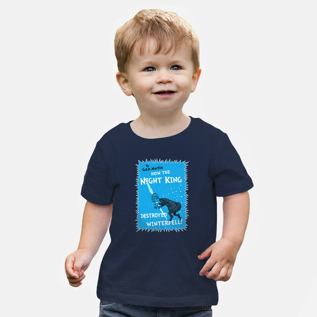 How The Night King-Baby-Basic-Tee-demonigote