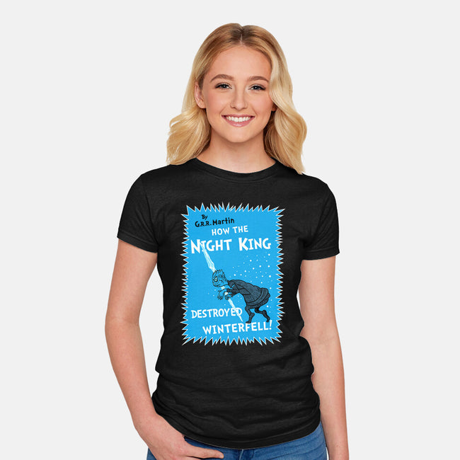 How The Night King-Womens-Fitted-Tee-demonigote