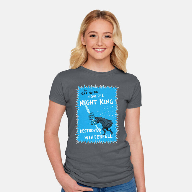 How The Night King-Womens-Fitted-Tee-demonigote