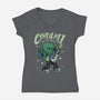 Cthulhu Guitar Comic-Womens-V-Neck-Tee-Studio Mootant